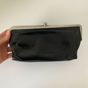 Hobo Lauren Leather Wallet in Black